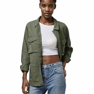 topshop khaki shacket